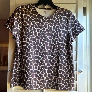 Croft & Barrow Animal Print Short-Sleeve Tee Size Petite XL